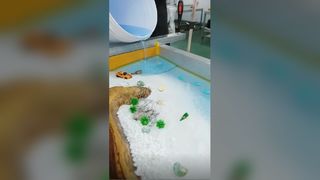 The blue color in the resin river table begins to glow 