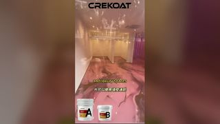 This artistic floor paint bids farewell to cement floors with just one brush!