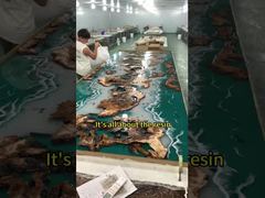 Only turn on a small light at night
The epoxy resin river table starts to glow