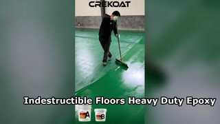 Epoxy floor coating. Heavy objects dragged repeatedly. The floor stays flat and intact.