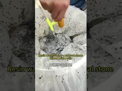 The product resin-washed stone features uniformly sized particles with no sand shedding.