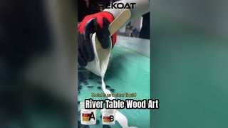 Resin river table, solidifying flowing time between wood grain