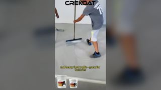 Epoxy floor coating with high hardness, scratch resistance and wear resistance.