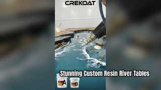 This is a resin river table. Giving wood a second life, giving your home a view.