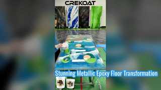 After: metallic epoxy flooring — premium, stunning, and glowing 😍