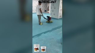 Epoxy colored sand floor paint high gloss topcoat mirrors for showrooms and malls.